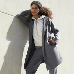 EVERLANE The Dream Coat Ponte Knit Oversized Grey {YY22}
